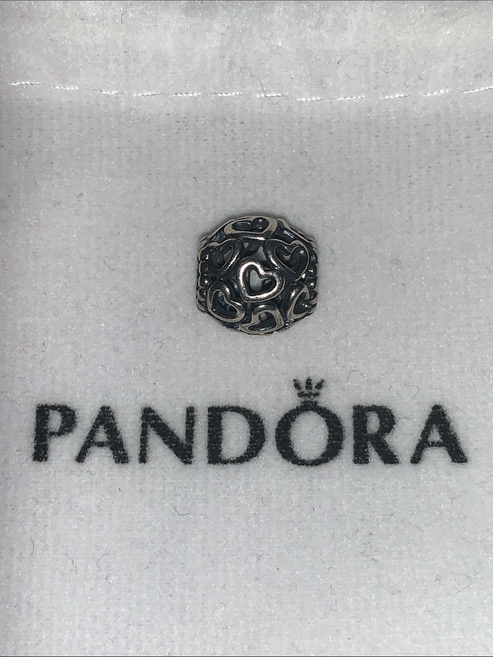 Pandora Silver Openwork Heart  Bead